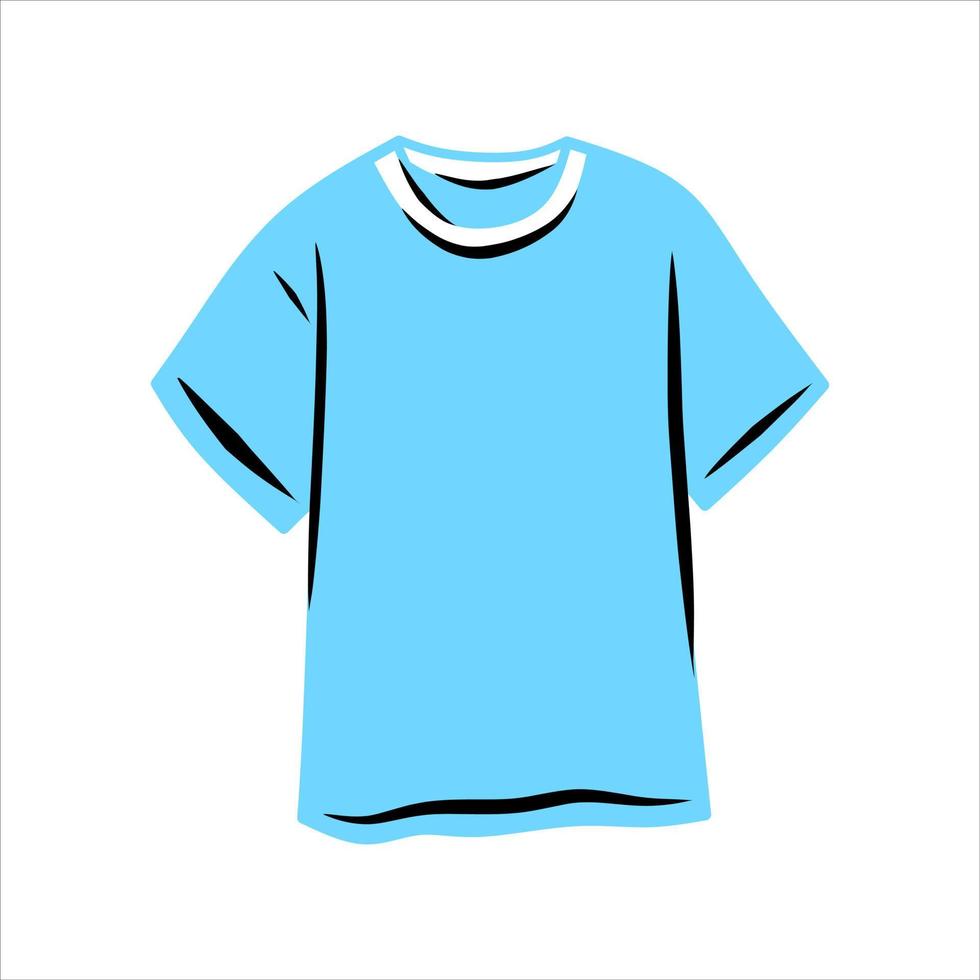 Cartoon blue casual top t-shirt vector