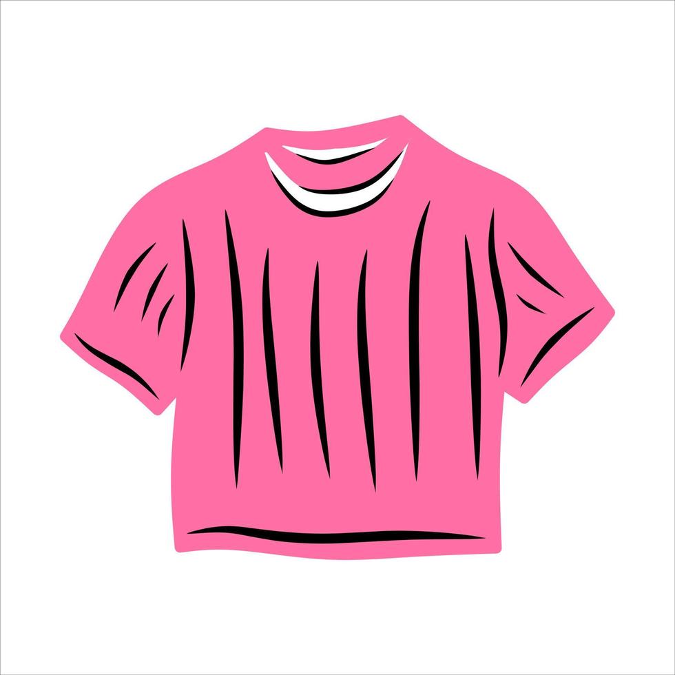 camiseta casual rosa de dibujos animados vector