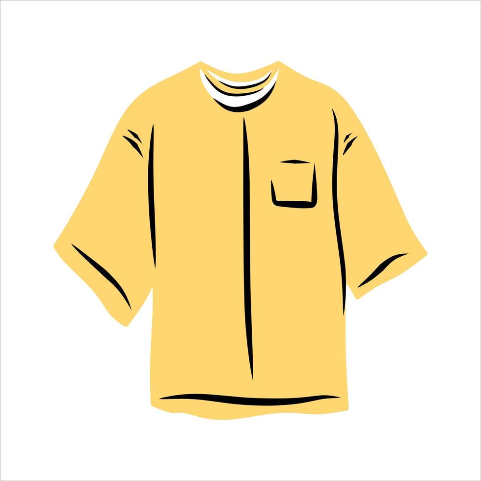 camiseta casual superior amarilla naranja de dibujos animados vector