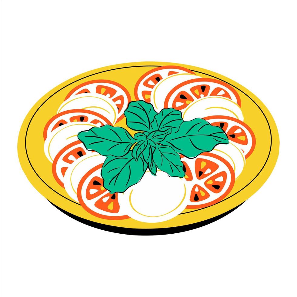 Italian cuisine fresh caprese salad vector