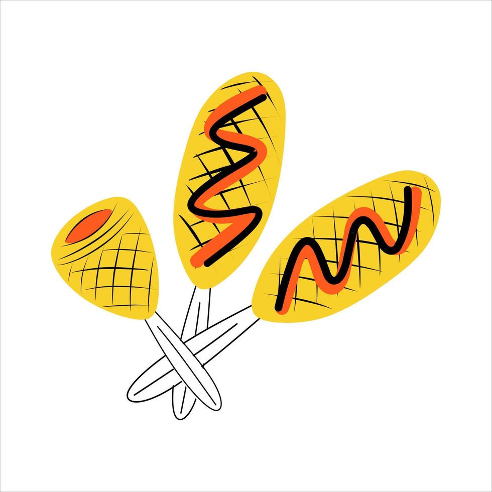 American traditional food hot corndogs vector