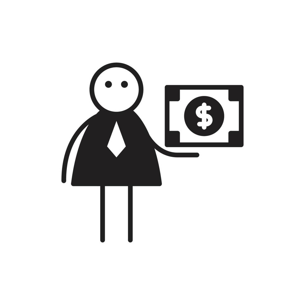 businessman stick figure illustration vector