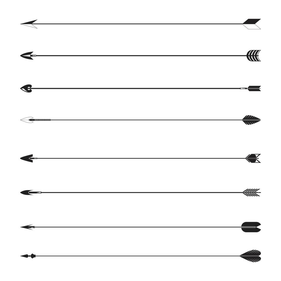 thin line arrow bow set vector