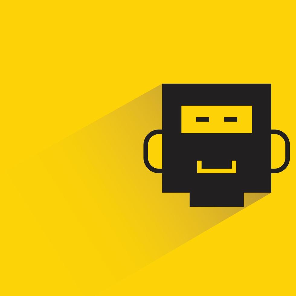 robot icon yellow background illustration vector