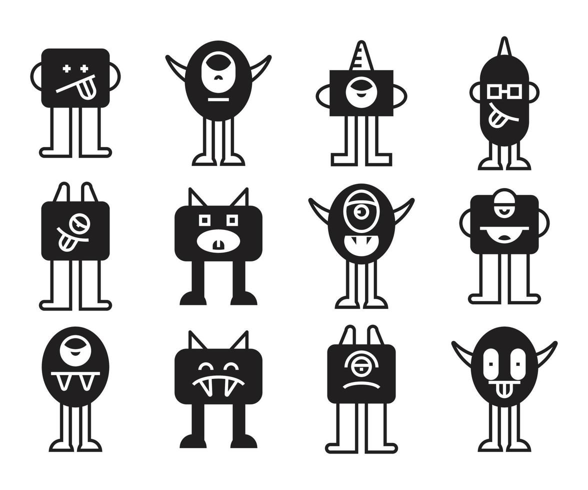 funny monster icons vector illustration