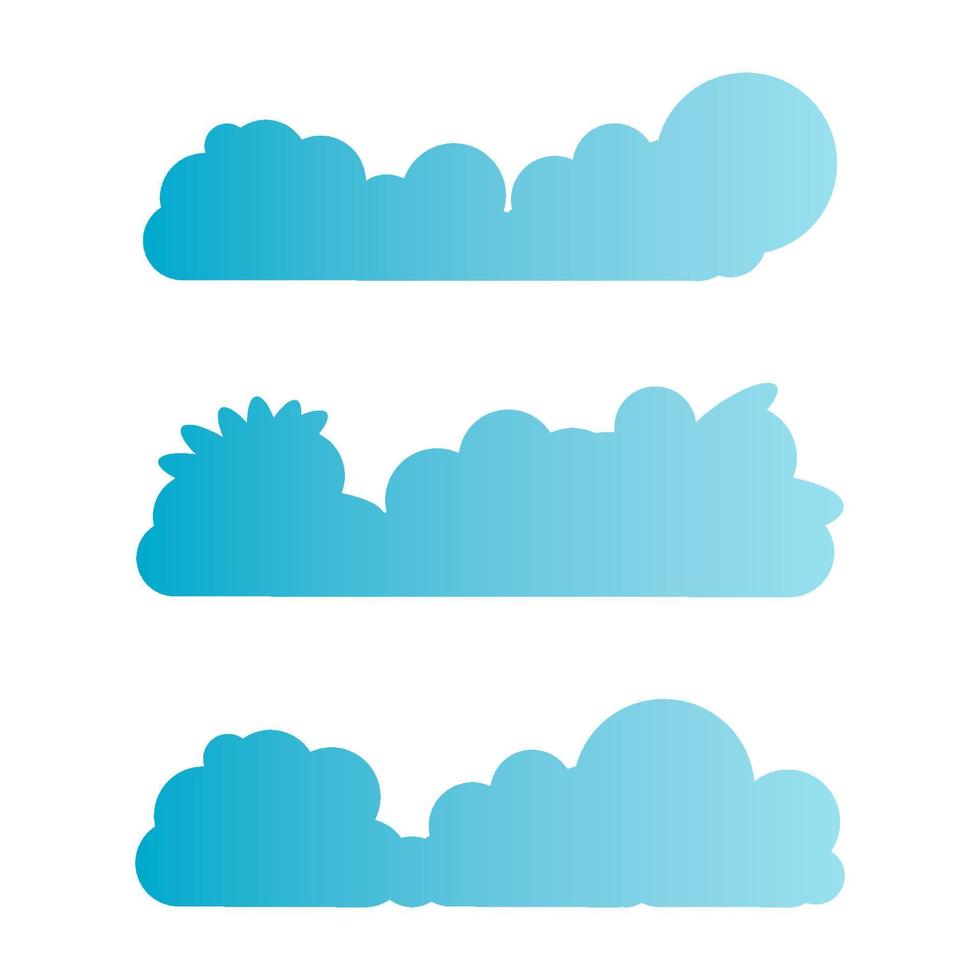 conjunto de cloudscape azul vector