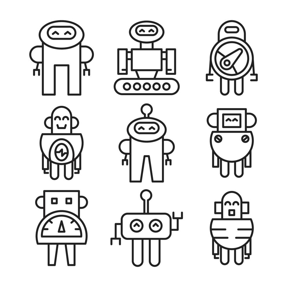 smart robot icons vector