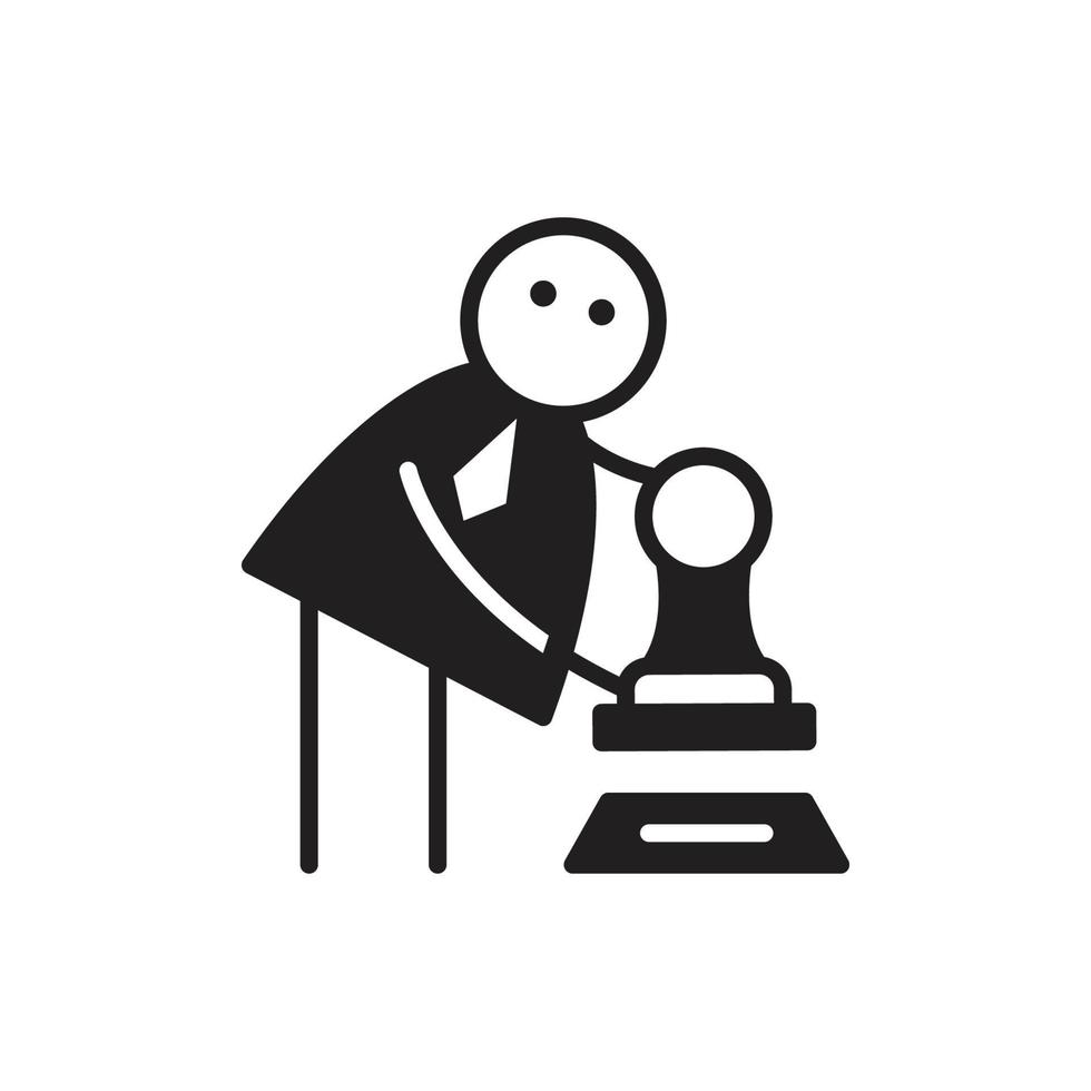 businessman character stamping document illustration vector