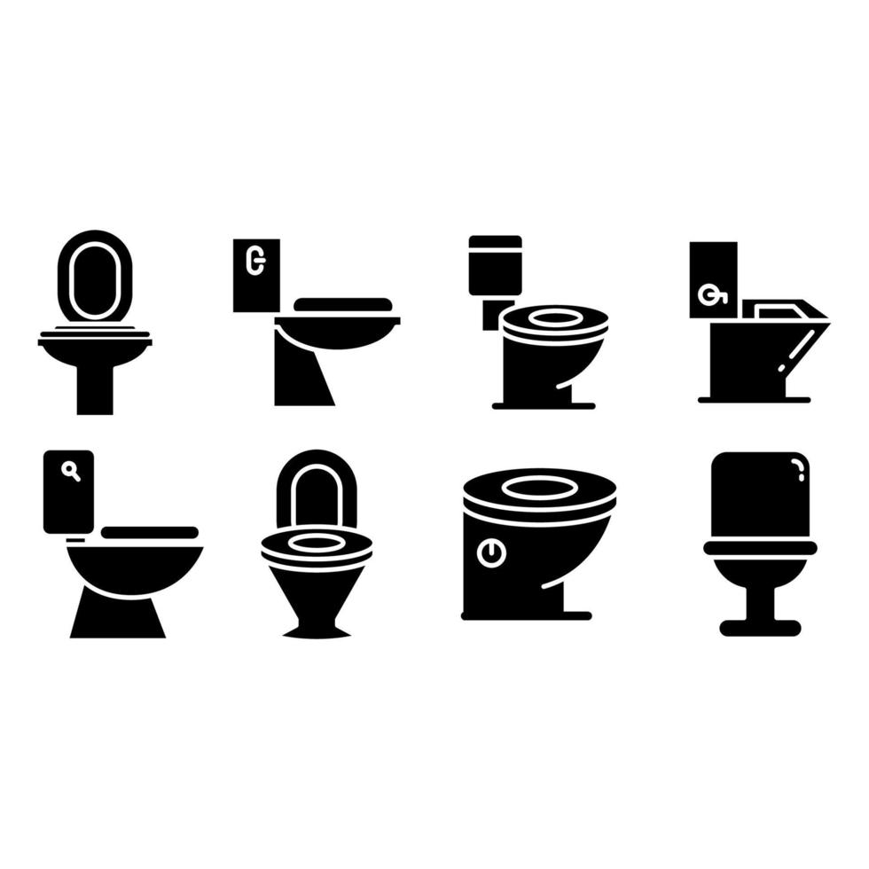 wc and toilet bowl icons vector