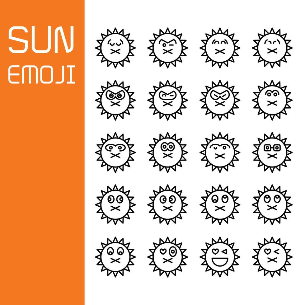 ❤️S.U.N ☻様❤️ smile sun emoticons set 7101547 Vector Art at Vecteezy