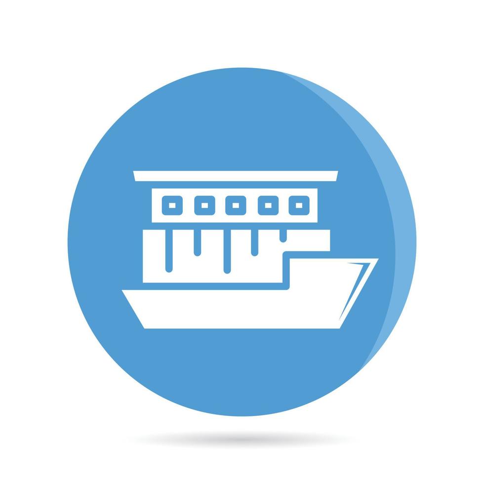 ferry icon in blue roud button vector
