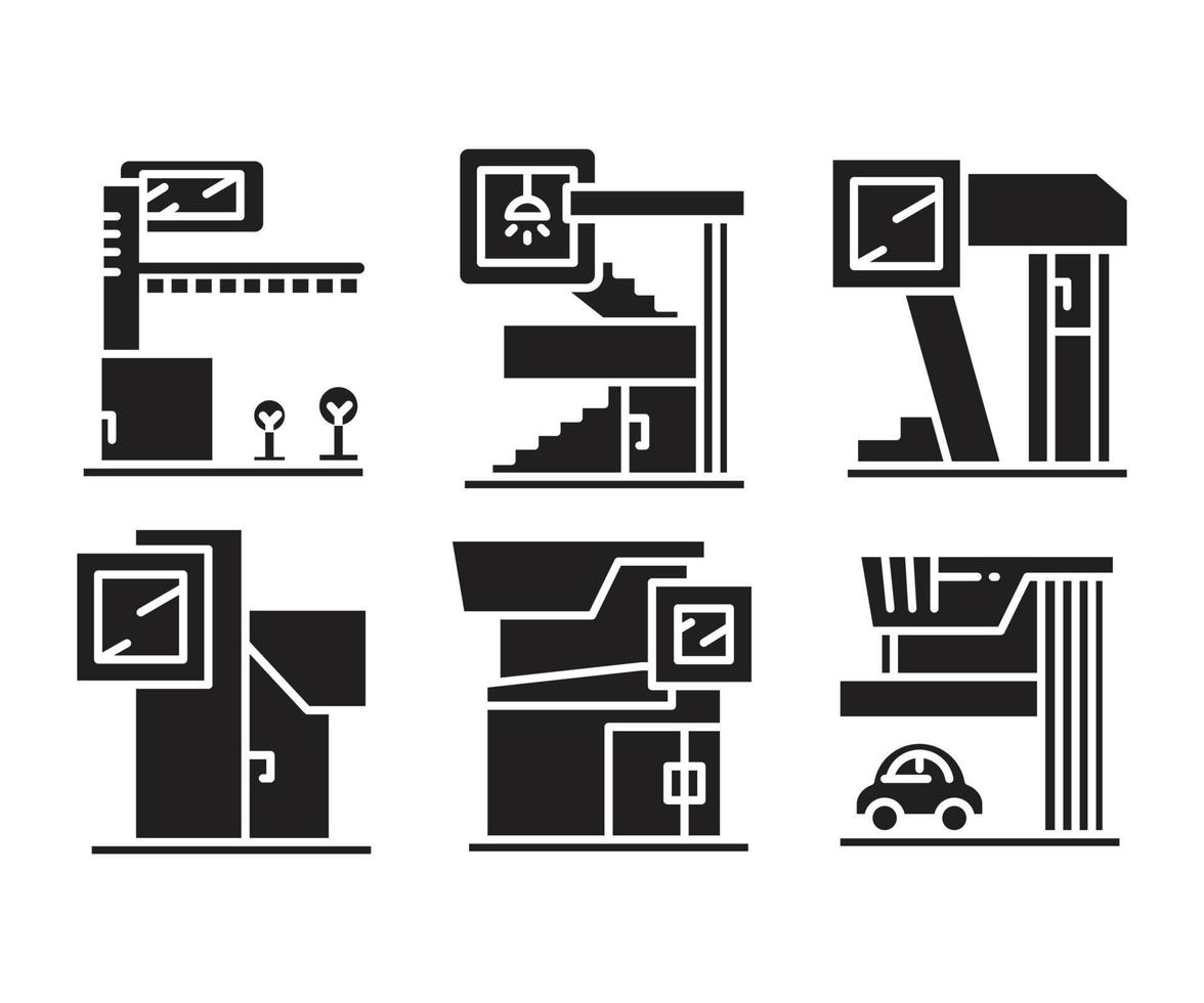 modern building icons vector illustration