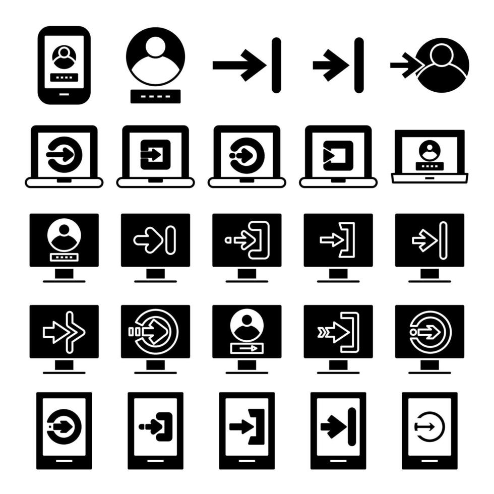 sign in and register icons set vector