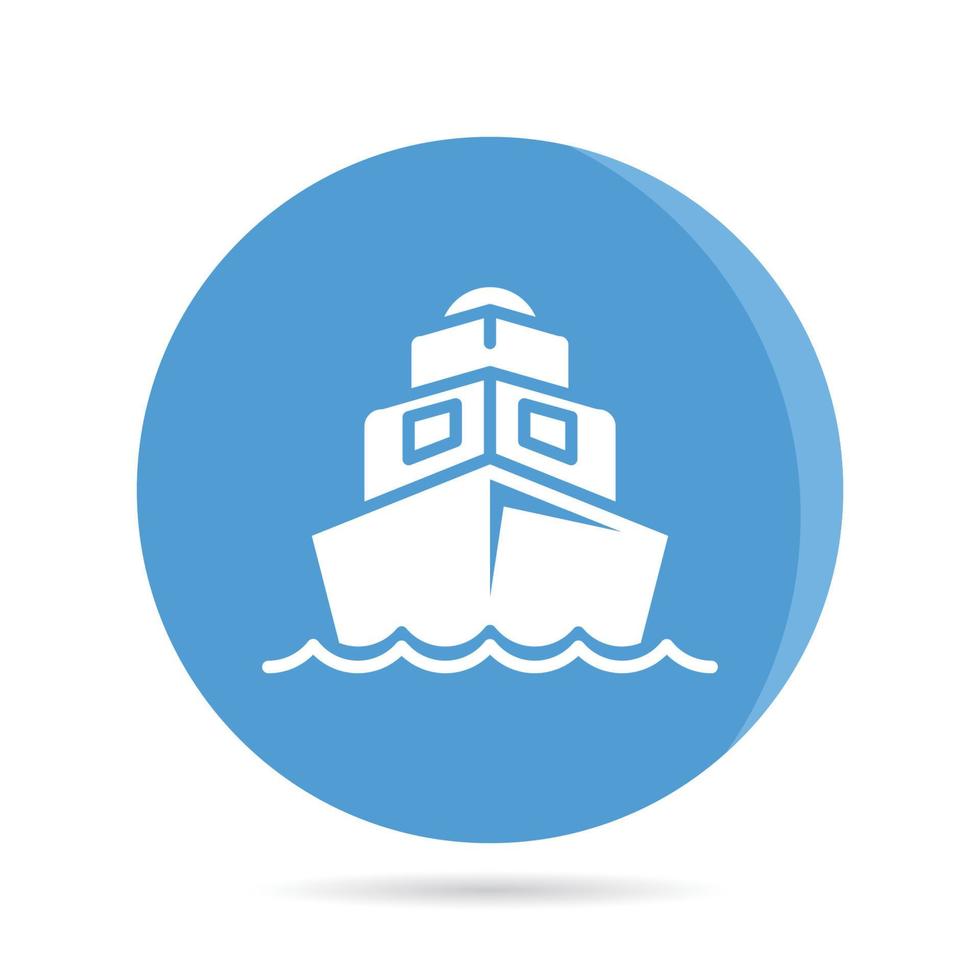 ship icon in blue roud button vector