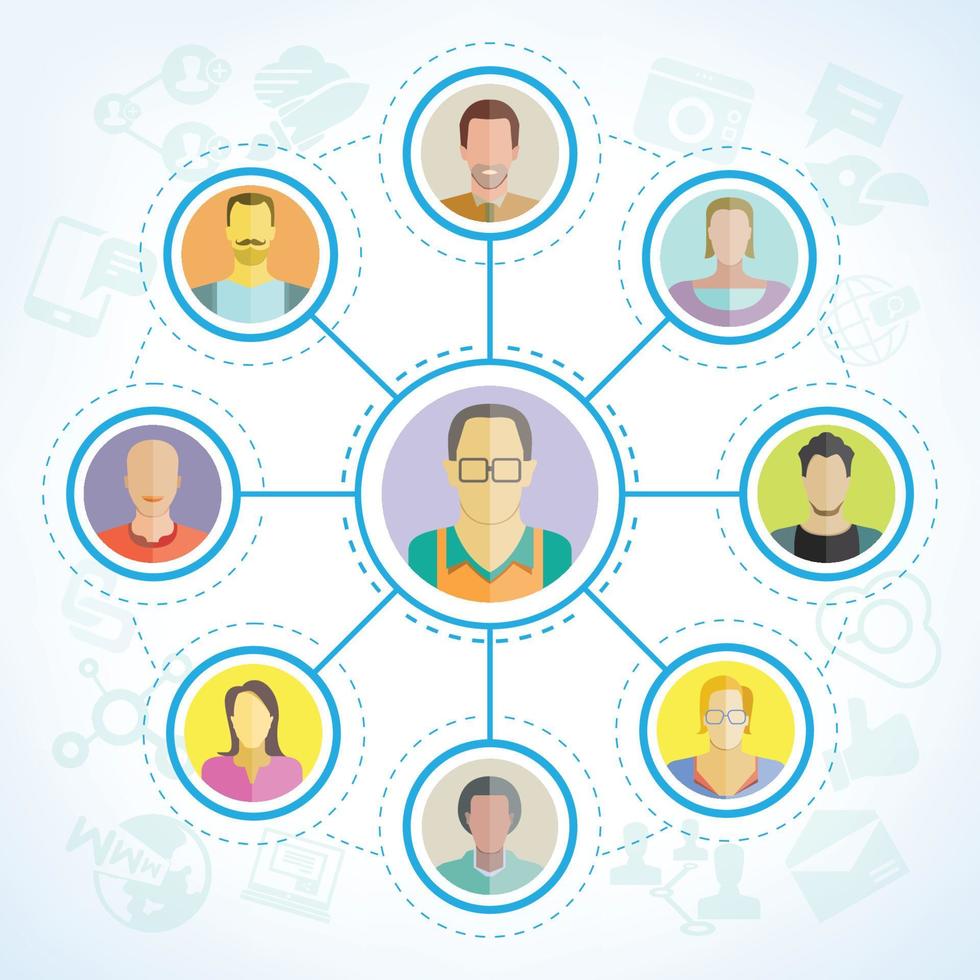social network and people network vector illustration