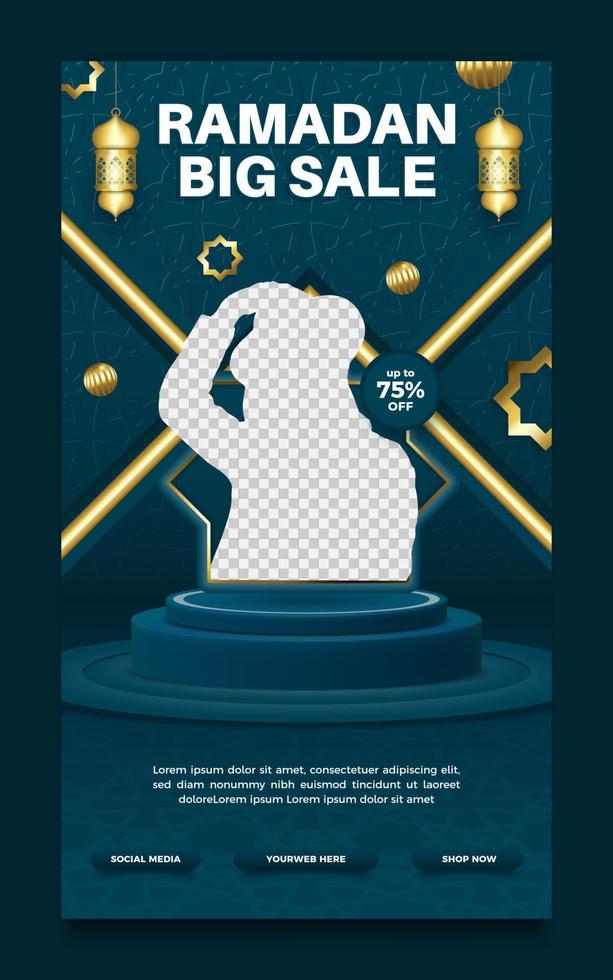 Ramadan sale poster template vector