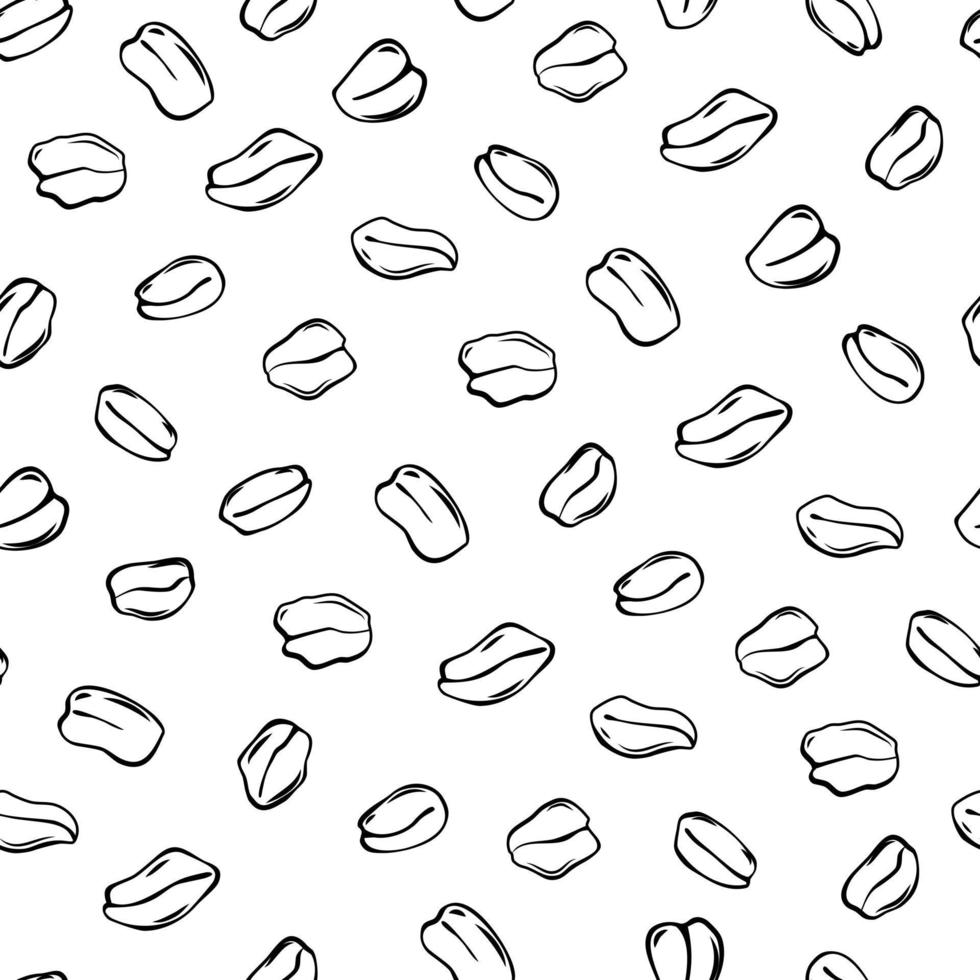 Oats seamless pattern. Oat flakes in sketch styles for packaging decor. Vector background.