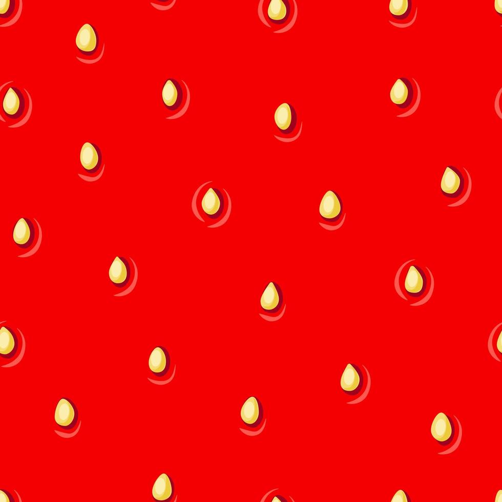 Juicy strawberry texture seamless background. Red pattern with seeds. Vector illustration.