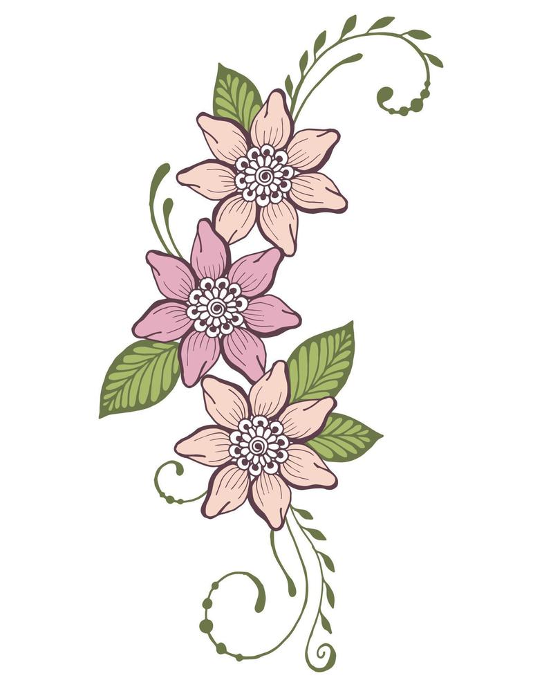 marco floral vertical en colores pastel vector