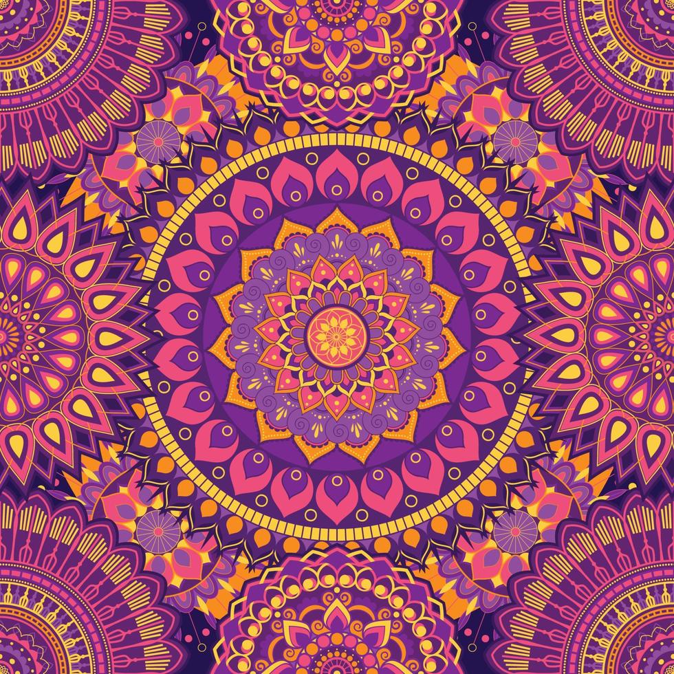 Decorative Mandala Seamless Pattern vector