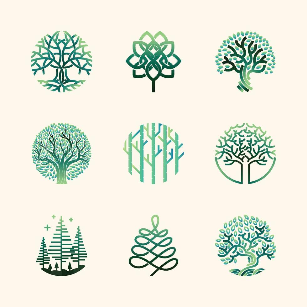 Tree Logo Set vector