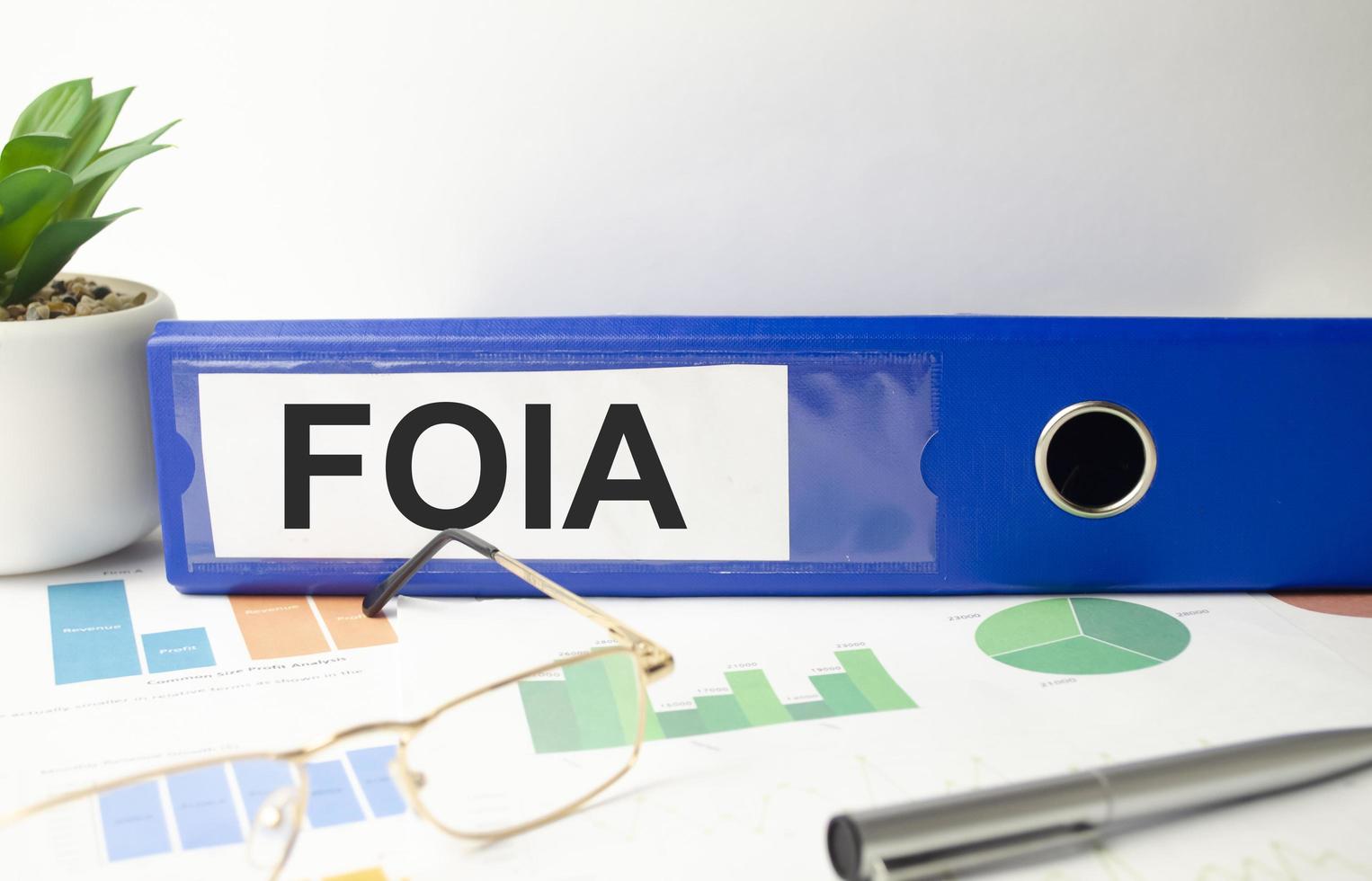 FOIA. On white stickers. Business concept image. photo