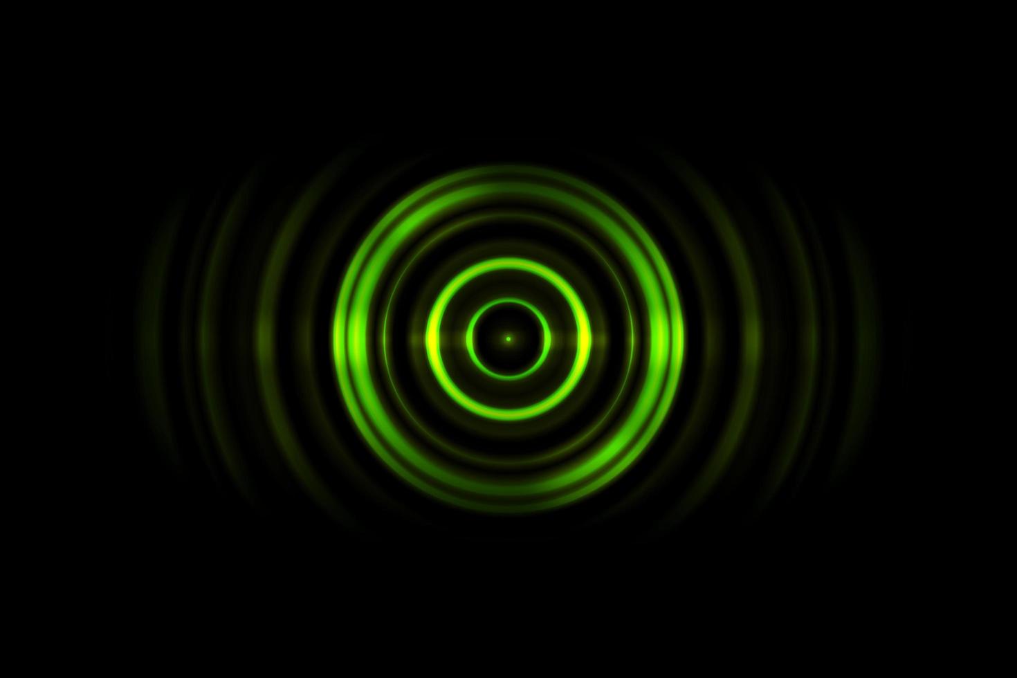 Sound waves oscillating green light with circle spin abstract background photo