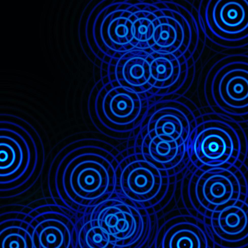 Abstract circle sound waves oscillating dark blue background photo
