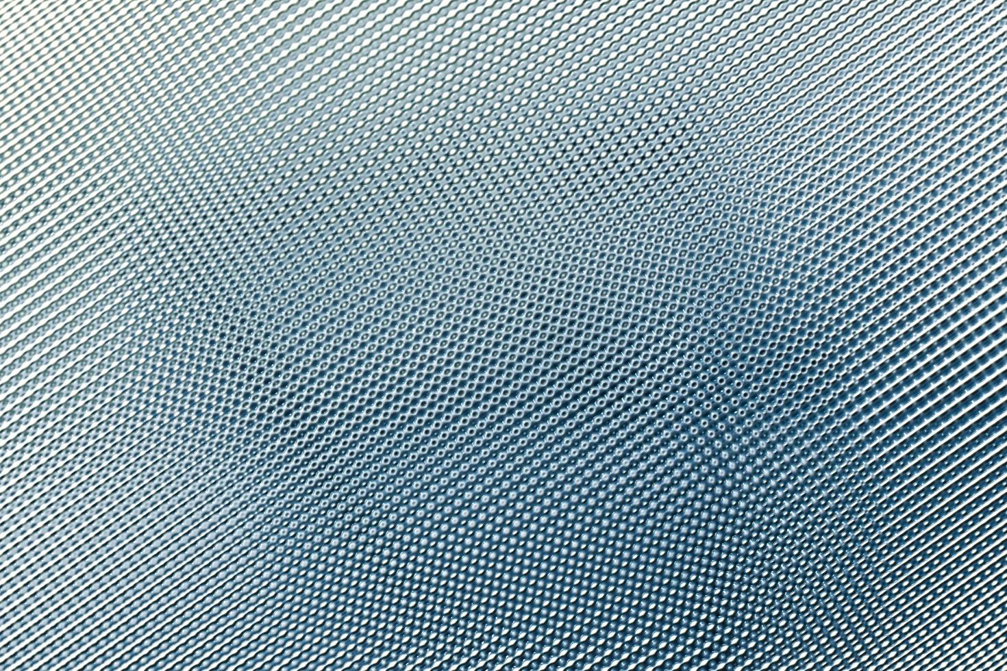 Striped old blue plastic sheet surface, abstract background photo