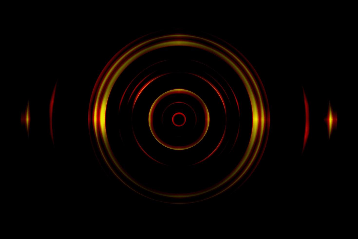 Sound waves oscillating orange light with circle spin abstract background photo