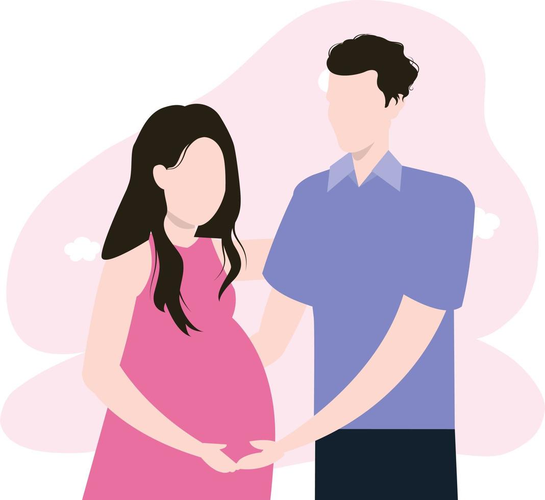 A couple expecting a baby. vector
