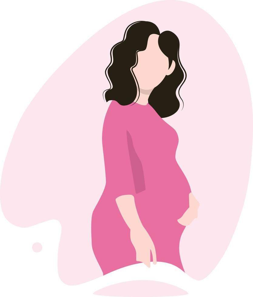 The girl expecting a baby. vector