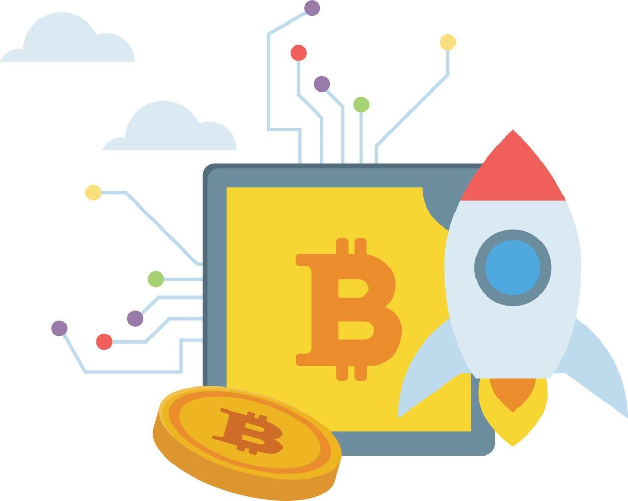 Bitcoin startup ready. vector