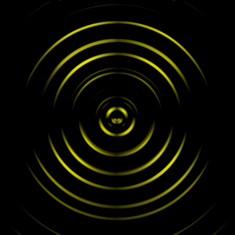 Yellow digital sound wave or circle signal, abstract background photo