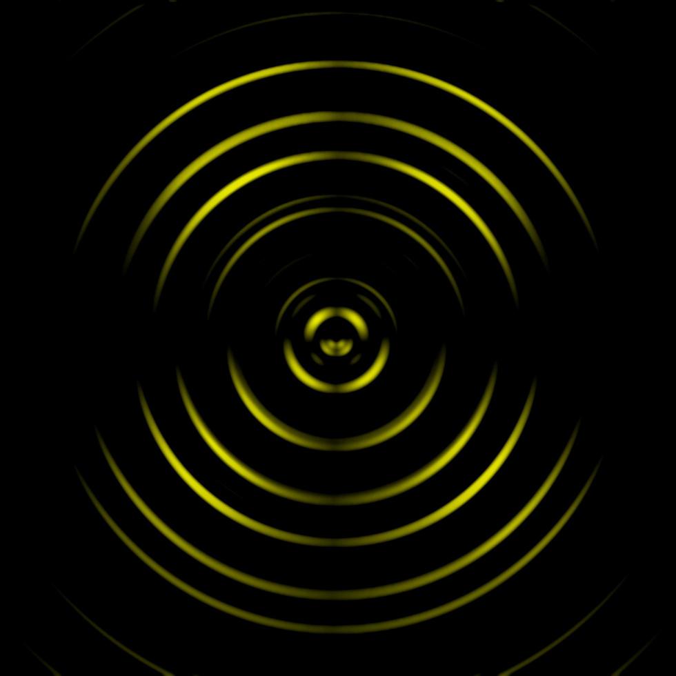 Yellow digital sound wave or circle signal, abstract background photo