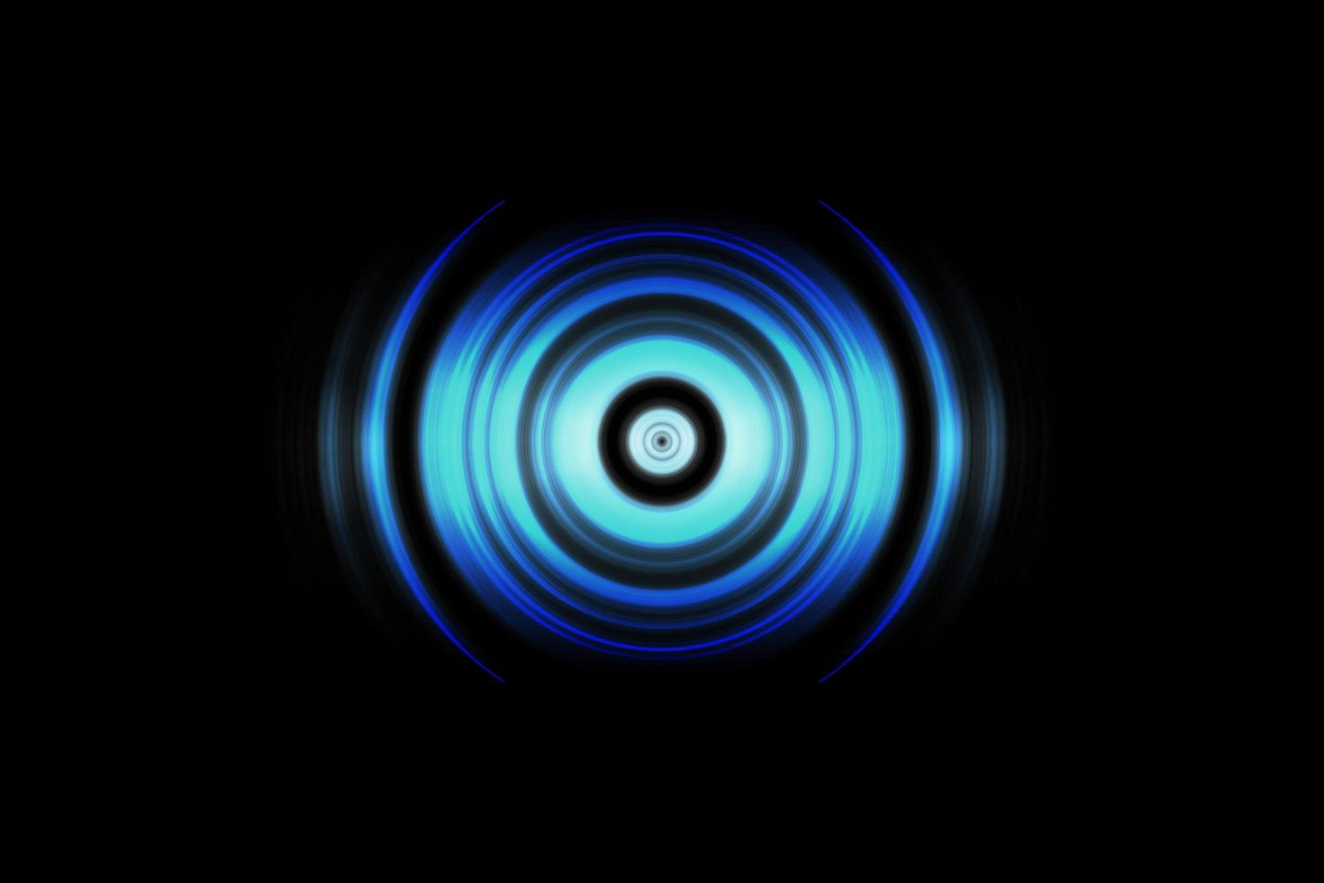 Sound waves oscillating blue light with circle spin abstract background photo