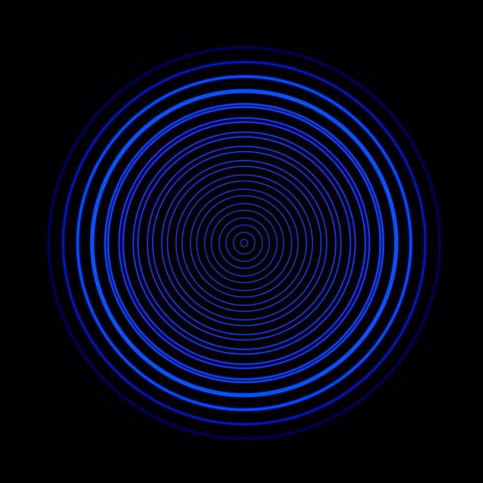 Blue circle sound waves oscillating, abstract background photo