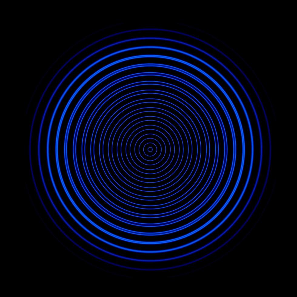 Blue circle sound waves oscillating, abstract background photo