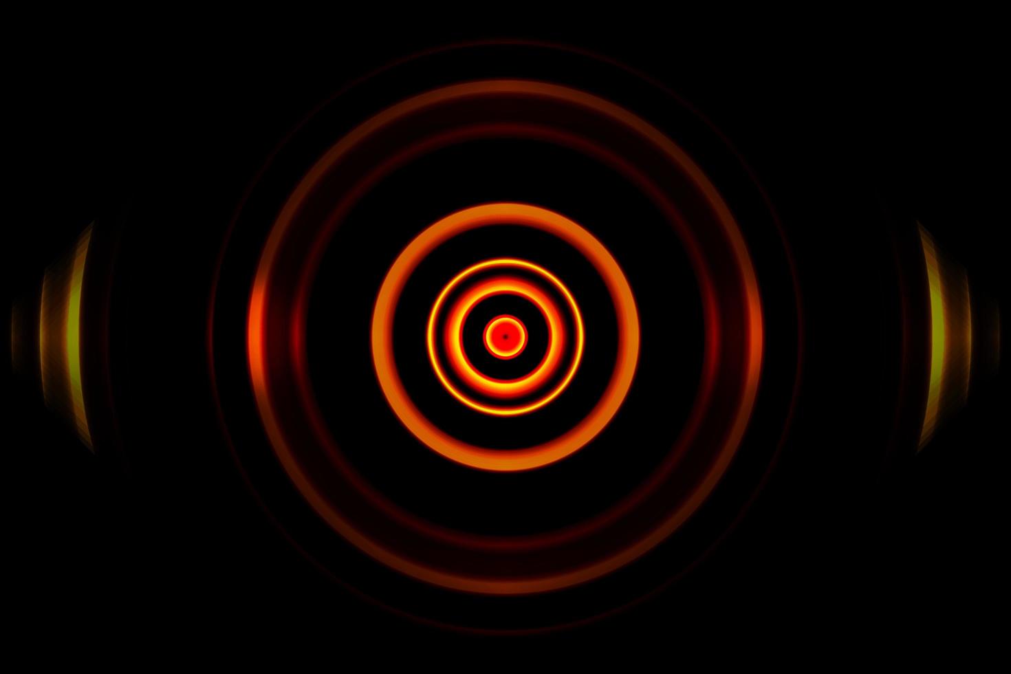 Orange light spiral with circle signal, abstract background photo