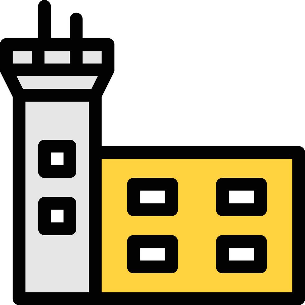 ilustración de vector de torre de control en un fondo. símbolos de calidad premium. iconos vectoriales para concepto y diseño gráfico.