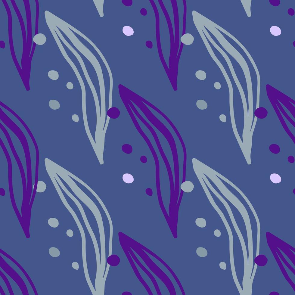 Abstract linear leaves tropical seamless pattern. Rainforest line background. vector