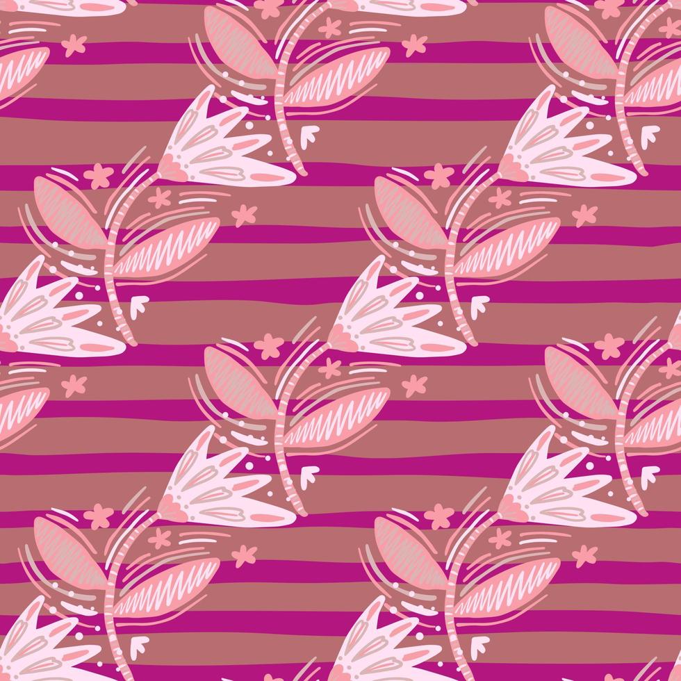 Seamless pattern with flowers and leaves in folk style. Naive art. Abstract floral wallpaper vector