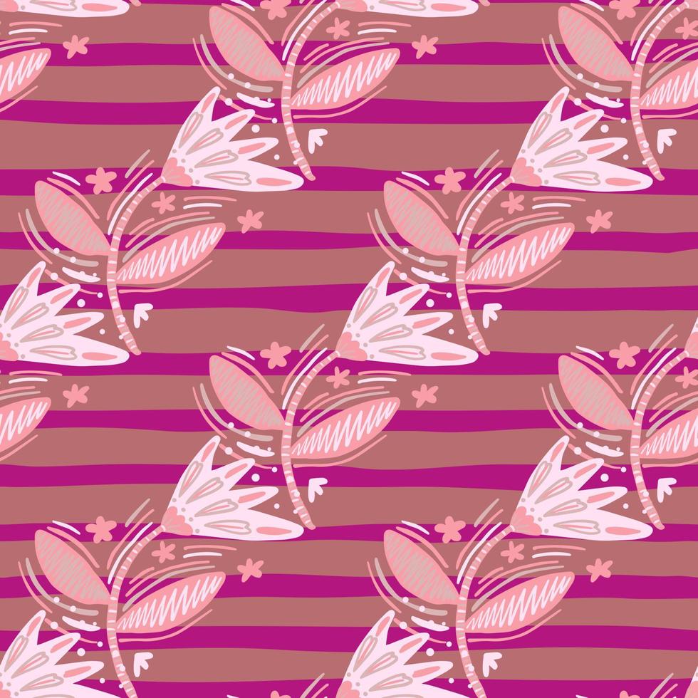 patrón impecable con flores y hojas al estilo popular. arte ingenuo. papel pintado floral abstracto vector