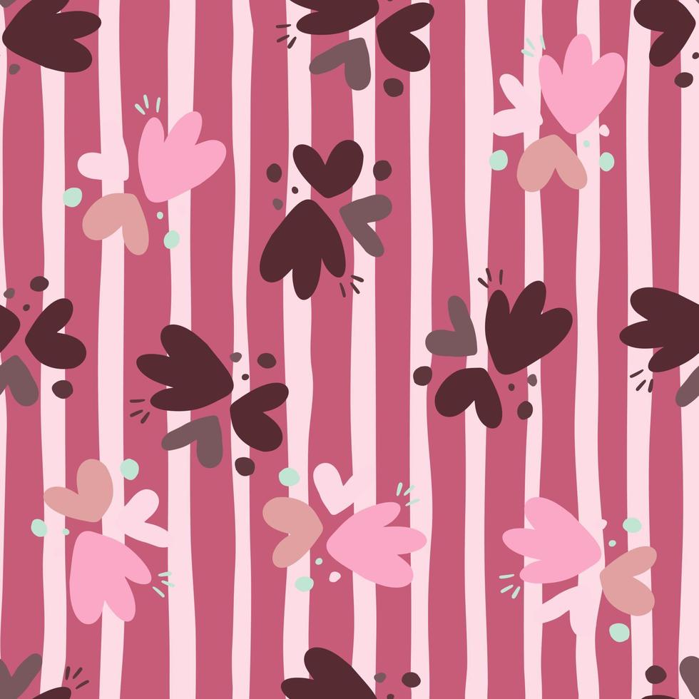 Childish pattern with flowers seamless pattern. Creative abstract heart shape wallpaper. vector