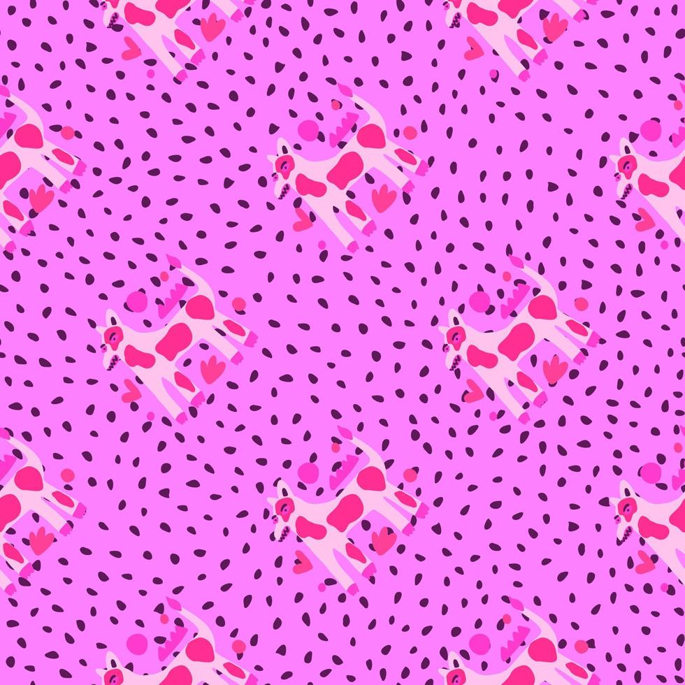 Contemporary dog seamless pattern. Abstract animals endless wallpaper. vector