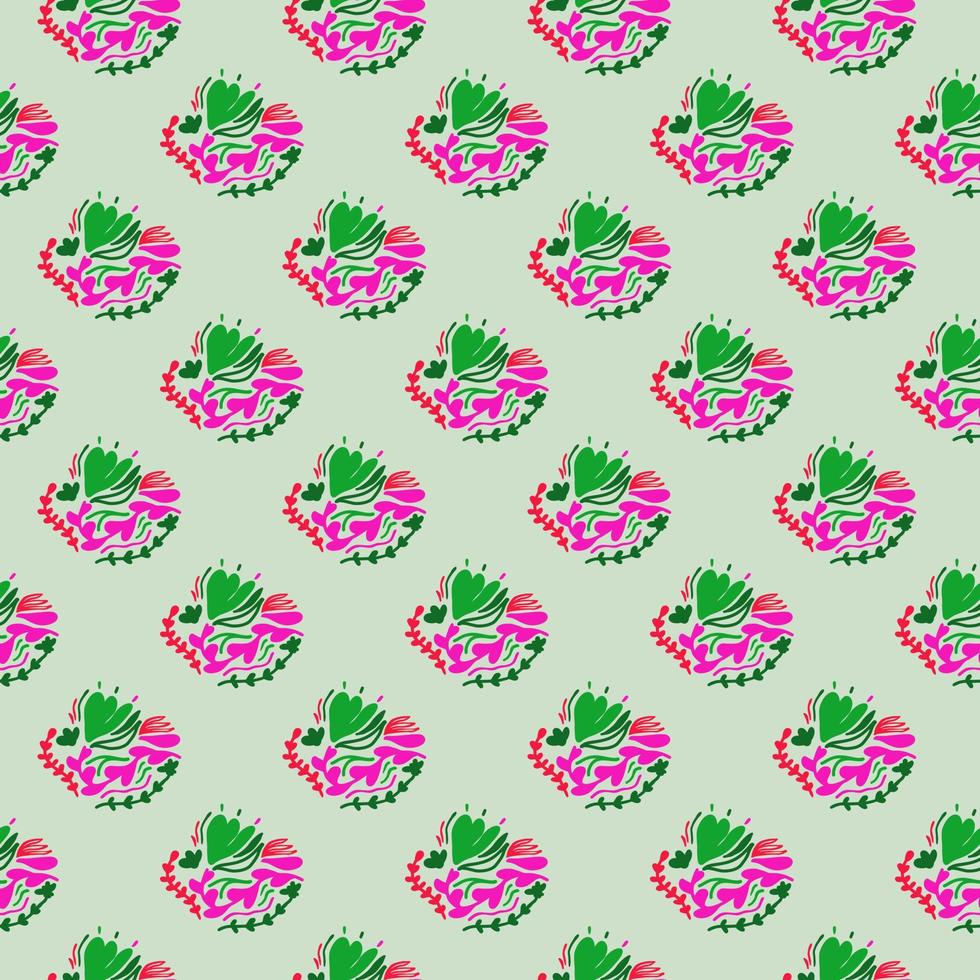 Vintage flowers and leaves seamless pattern. vector