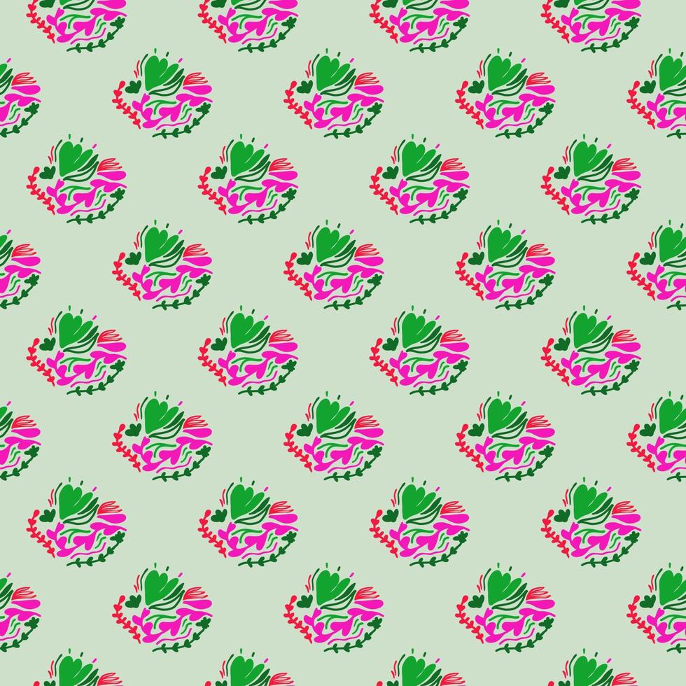 Vintage flowers and leaves seamless pattern. vector