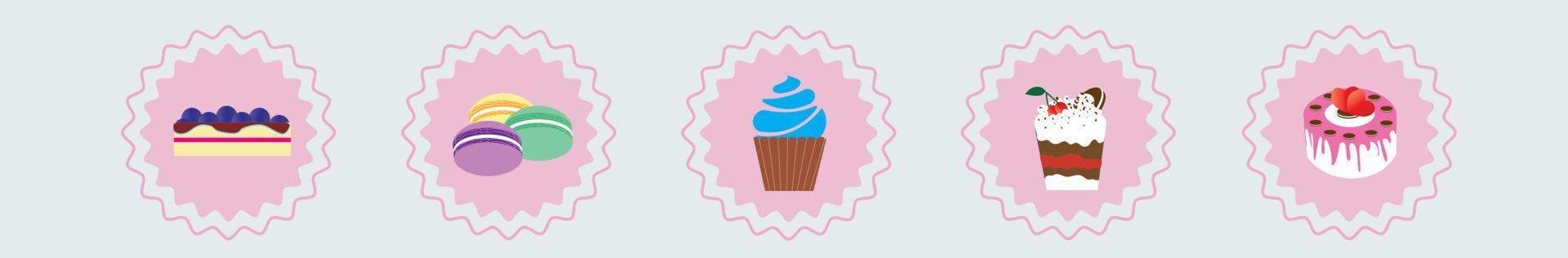 vector icons depicting sweets