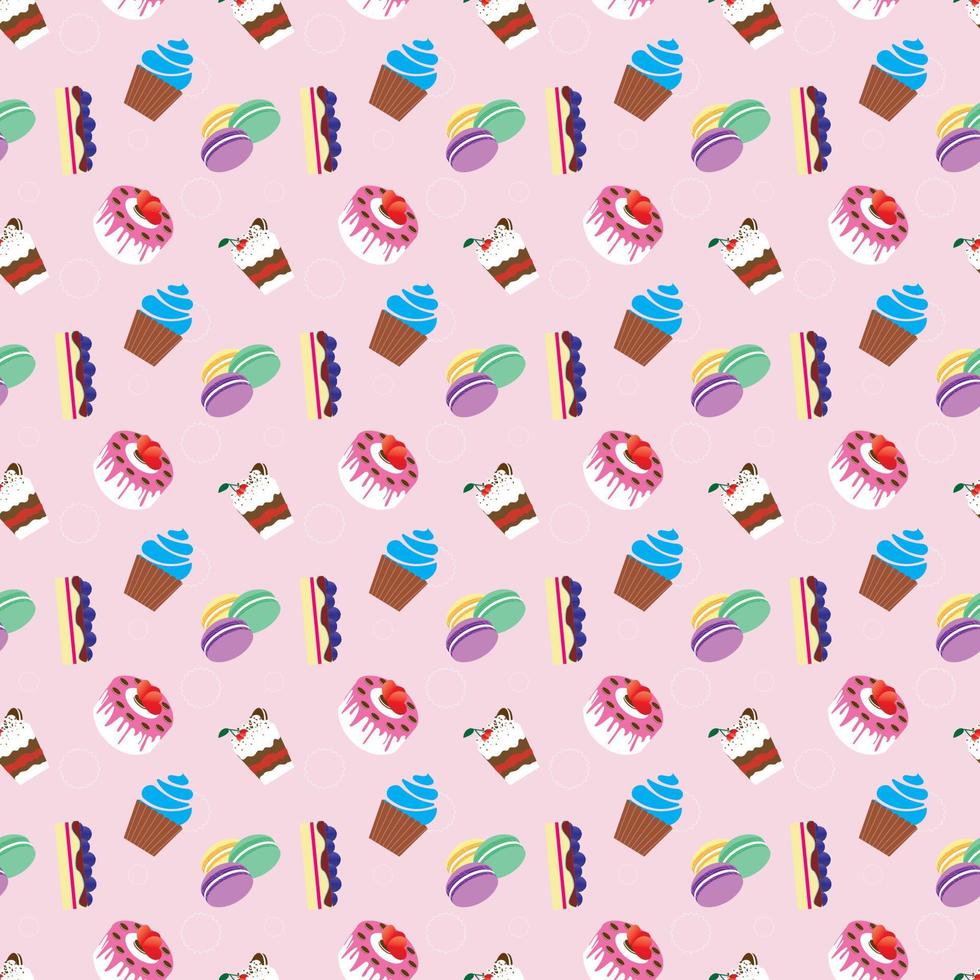 vector pattern with the image of desserts