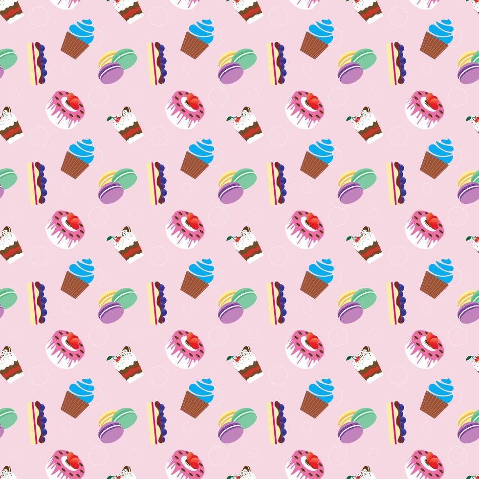 vector pattern with the image of desserts